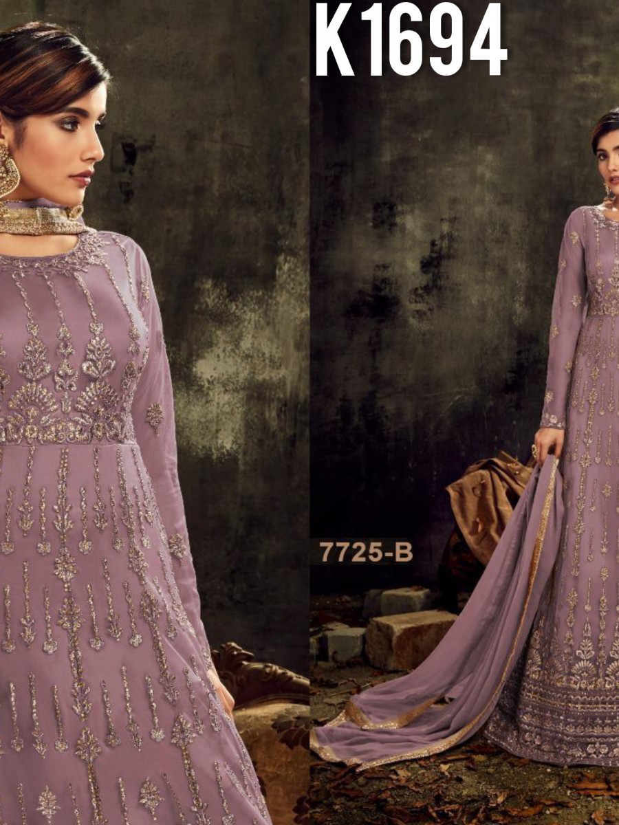 DESIGNER HEAVY BUTTERFLY NET SUIT WITH EMBROIDERY WORK K1694
